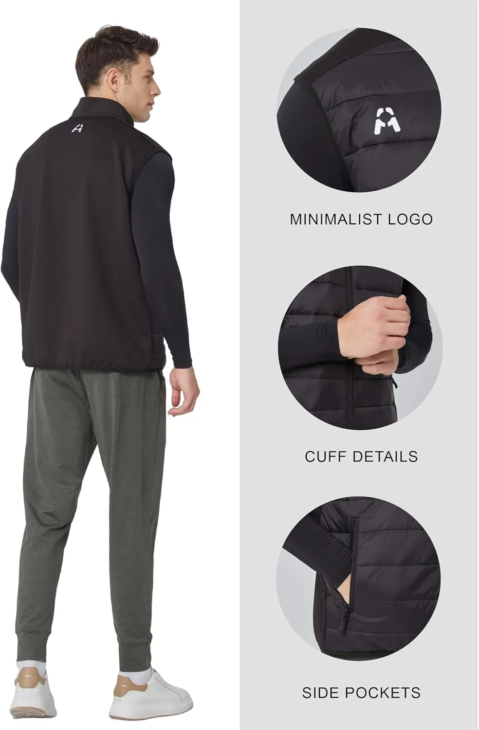 1a1a Men's Puffer Vest Winter Padded Sleeveless Quilted Jackets for Outdoor Sleeveless Casual Work Travel