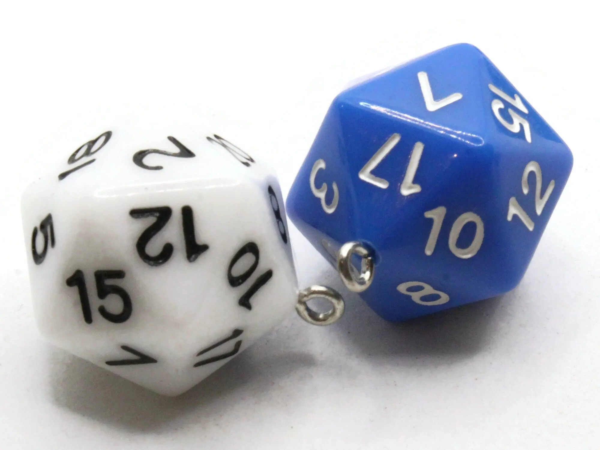 2 20mm Assorted Color Resin D20  20 Sided Dice Charms