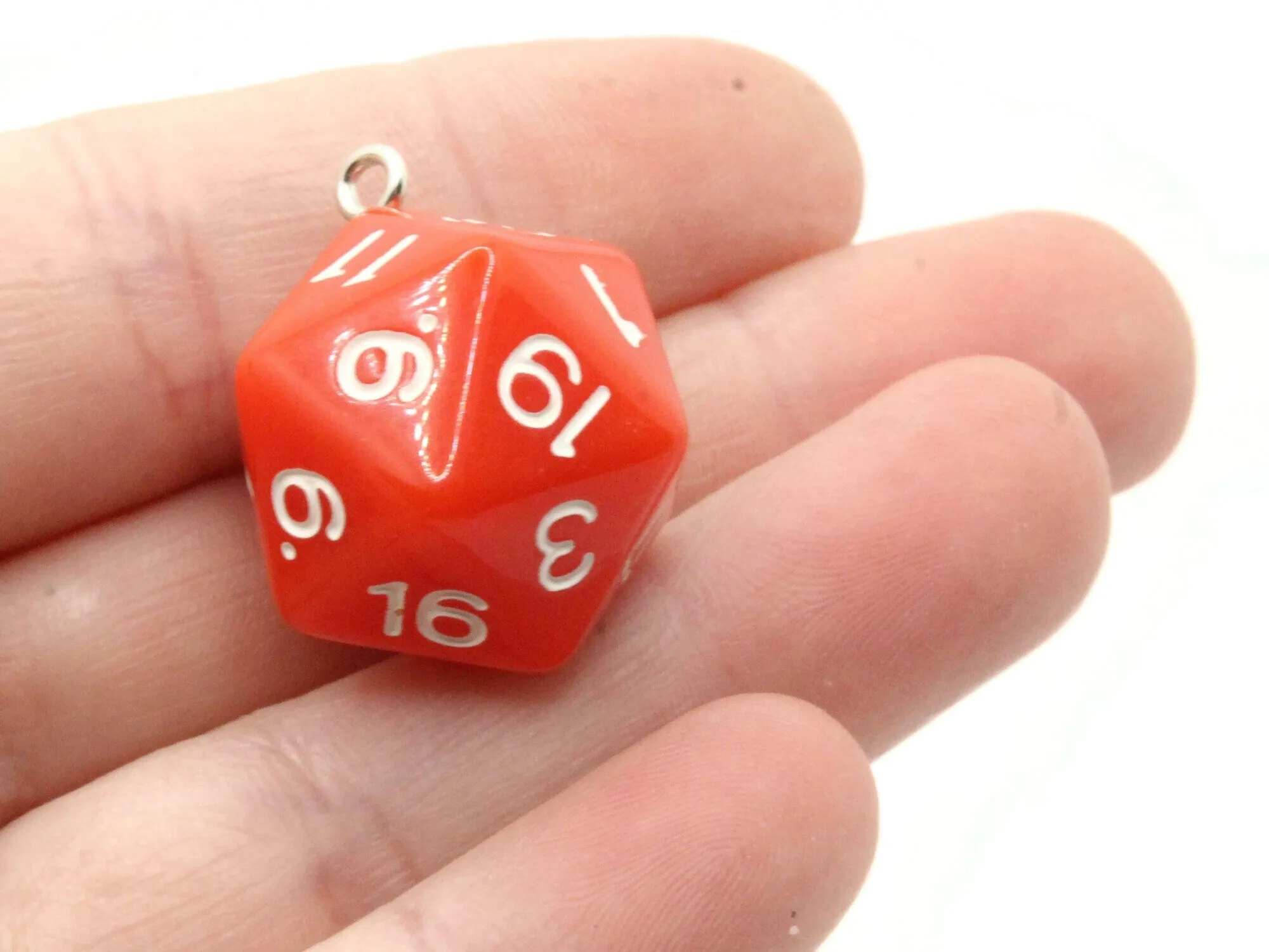 2 20mm Assorted Color Resin D20  20 Sided Dice Charms