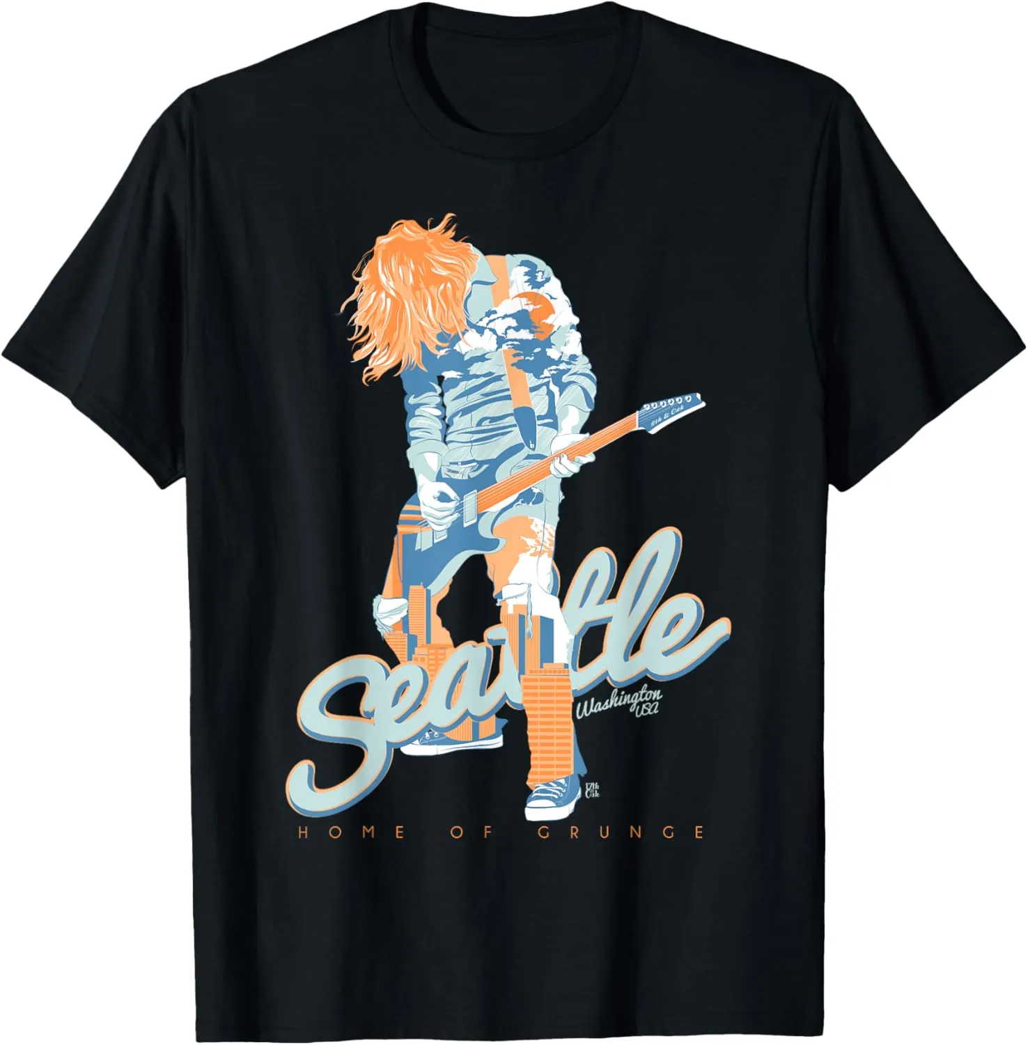 90's Seattle City Grunge Music & Travel T-Shirt