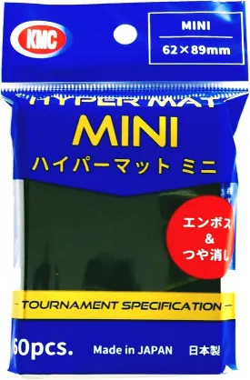 Akashiya Barrier Hyper Mini Card Sleeves for Tournament (60 Piece), Matte Black, 62 x 87mm