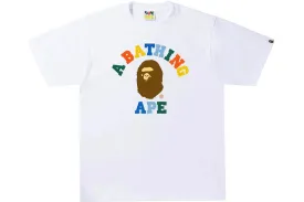 BAPE COLORS COLLEGE TEE WHITE