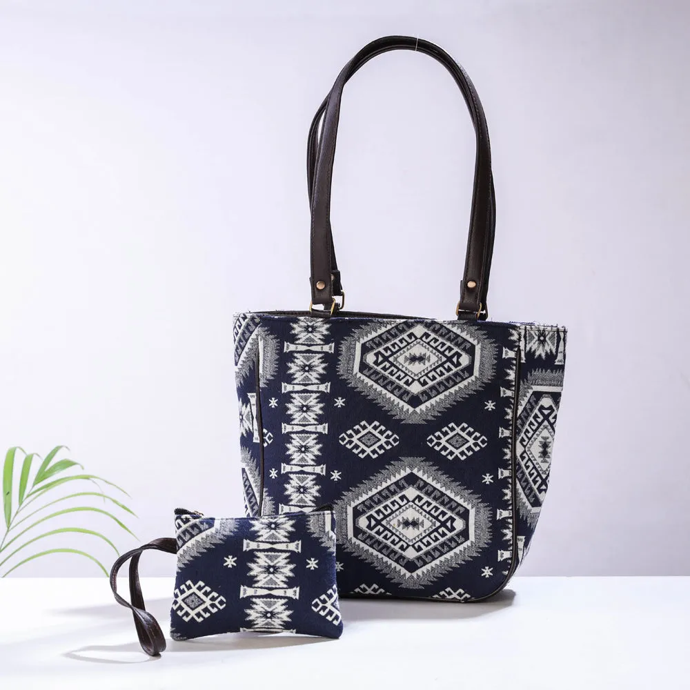 Blue - Handmade Cotton Shoulder Bag (Set of 2)
