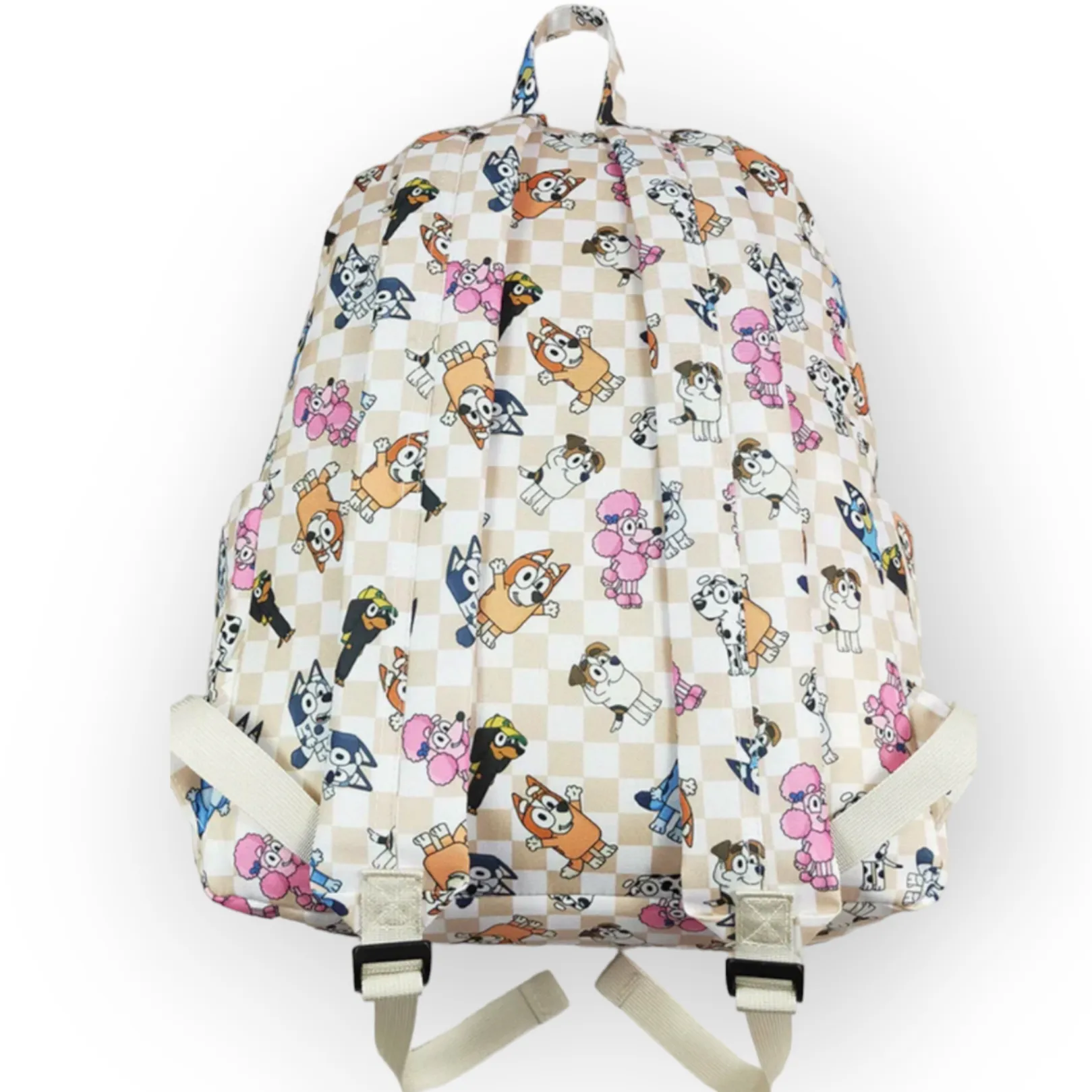 Bluey on neutral checkers bookbag