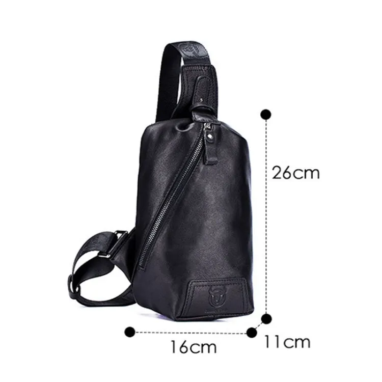 BULL CAPTAIN 099 Large-capacity Soft and Wear-resistant Cowhide Single-shoulder Bag(Black)