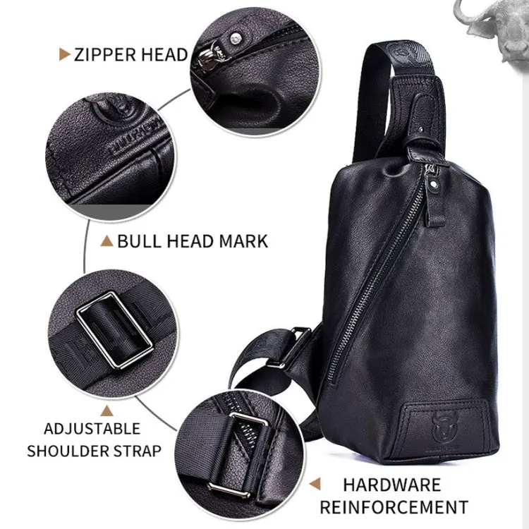 BULL CAPTAIN 099 Large-capacity Soft and Wear-resistant Cowhide Single-shoulder Bag(Black)
