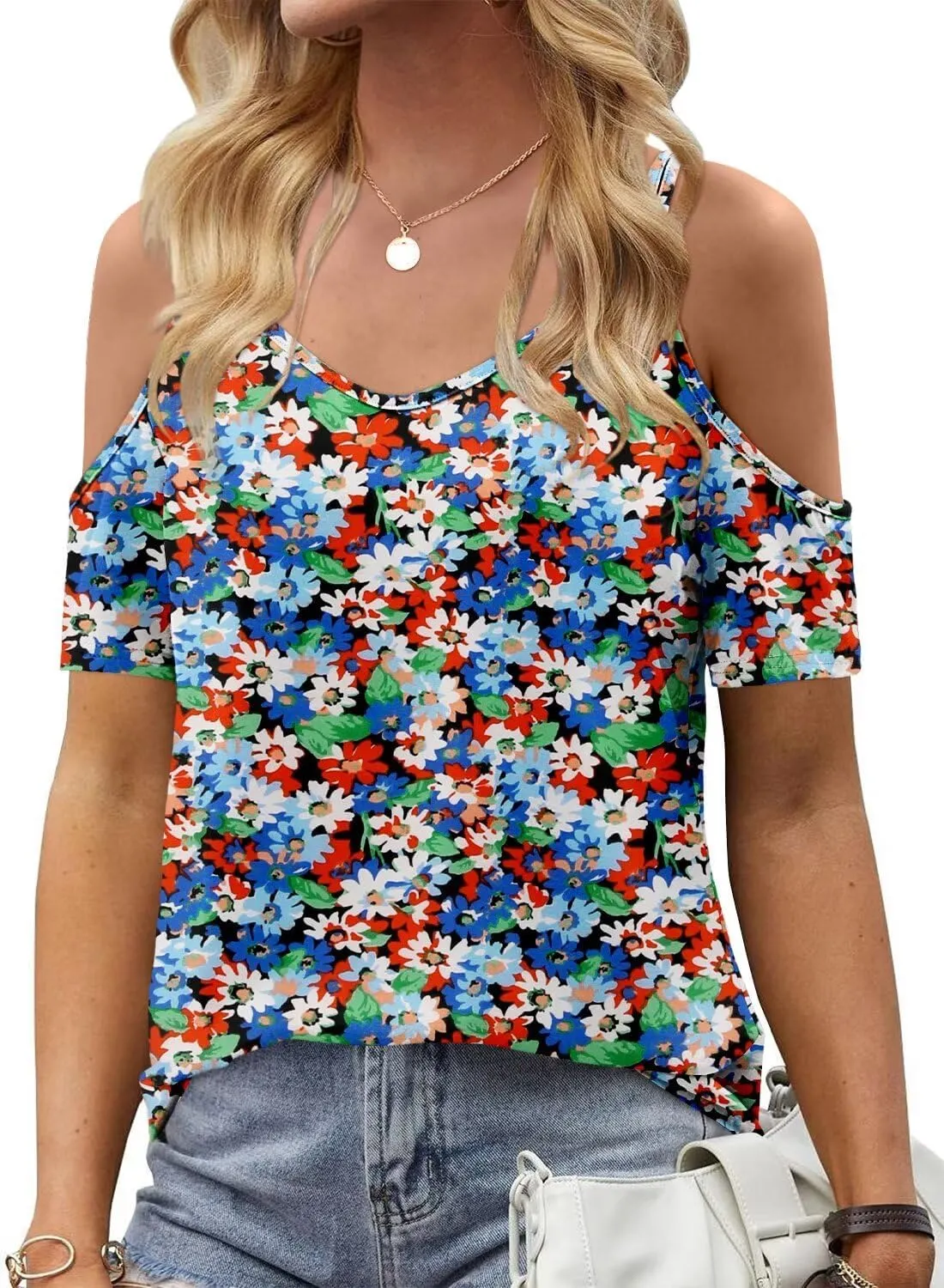 CRAZY GRID Women's T-Shirt Short Sleeve V-Neck Tops 2025 Summer Graphic Trendy Casual Comfy Tshirts