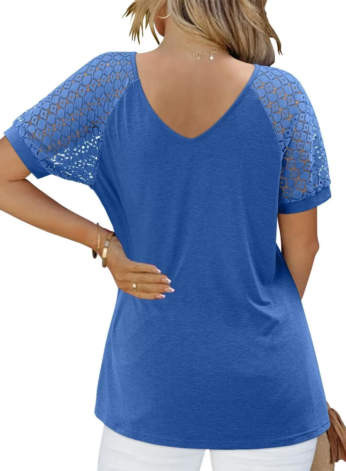 CRAZY GRID Women's T-Shirt Short Sleeve V-Neck Tops 2025 Summer Graphic Trendy Casual Comfy Tshirts