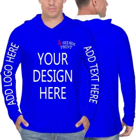 Custom Men's Sun Protection Hoodie Shirt Custom Hoodies Design Your Own Logo Text Customizable Long Sleeve T-Shirt