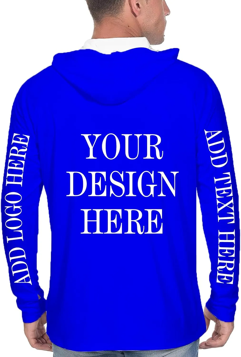 Custom Men's Sun Protection Hoodie Shirt Custom Hoodies Design Your Own Logo Text Customizable Long Sleeve T-Shirt