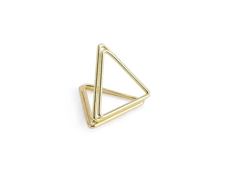 Gold Triangle Place Card Holders (10 pack)