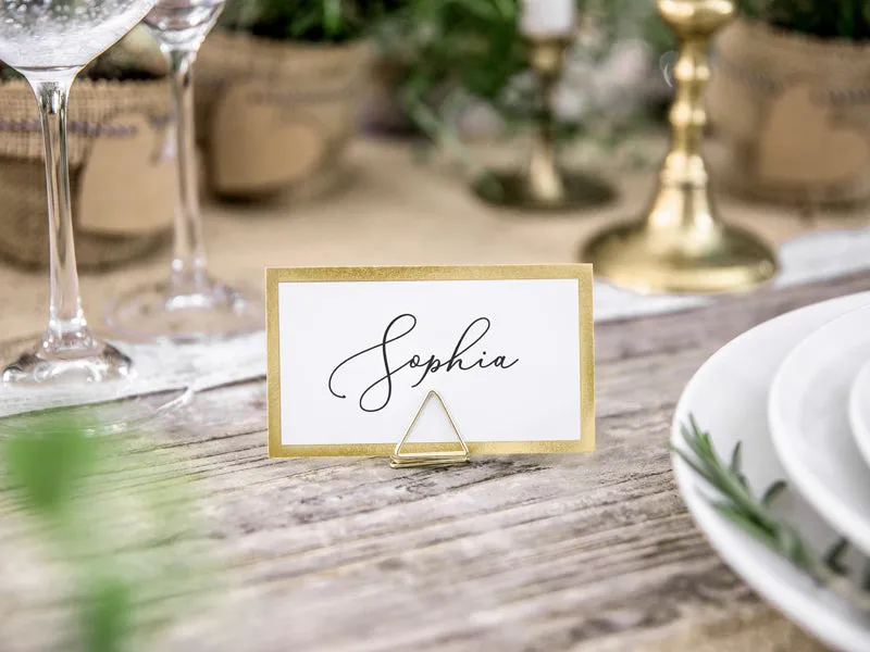 Gold Triangle Place Card Holders (10 pack)