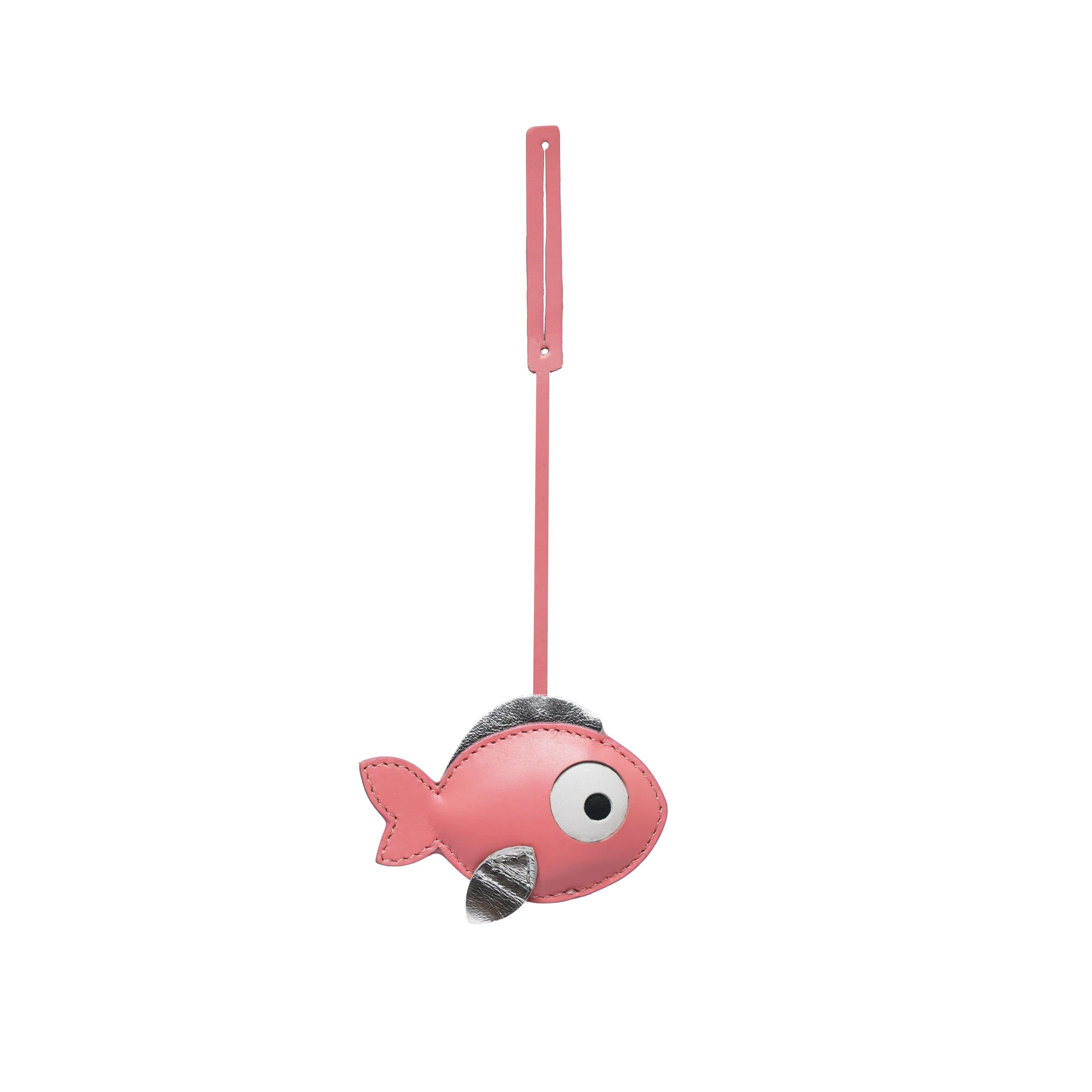 LC-307-PK FISHY PINK LEATHER CHARM