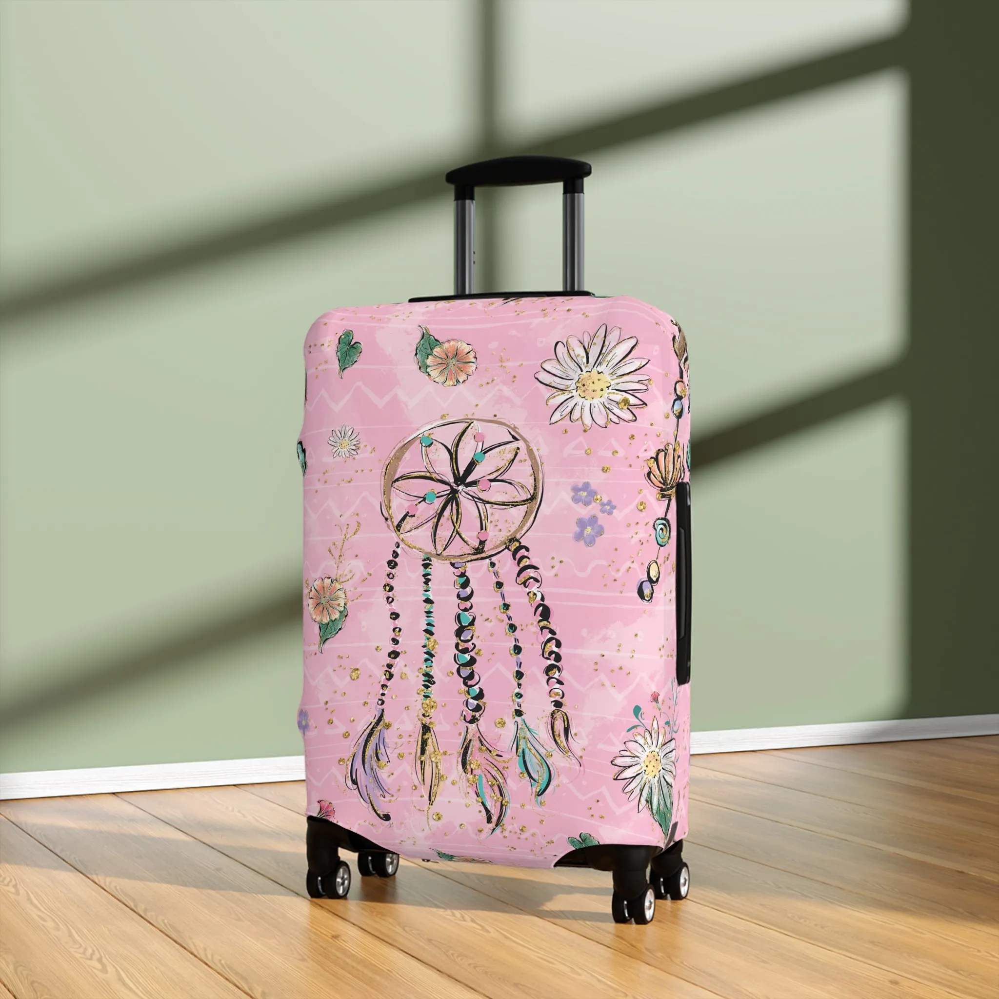 Luggage Cover, Pink Dreamcatcher