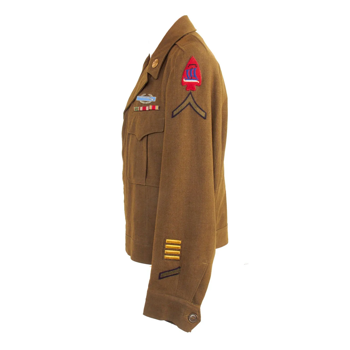 Original U.S. WWII 99th Infantry Battalion / 474th Infantry Regiment Ike Jacket Dated 1944 - Size 42R