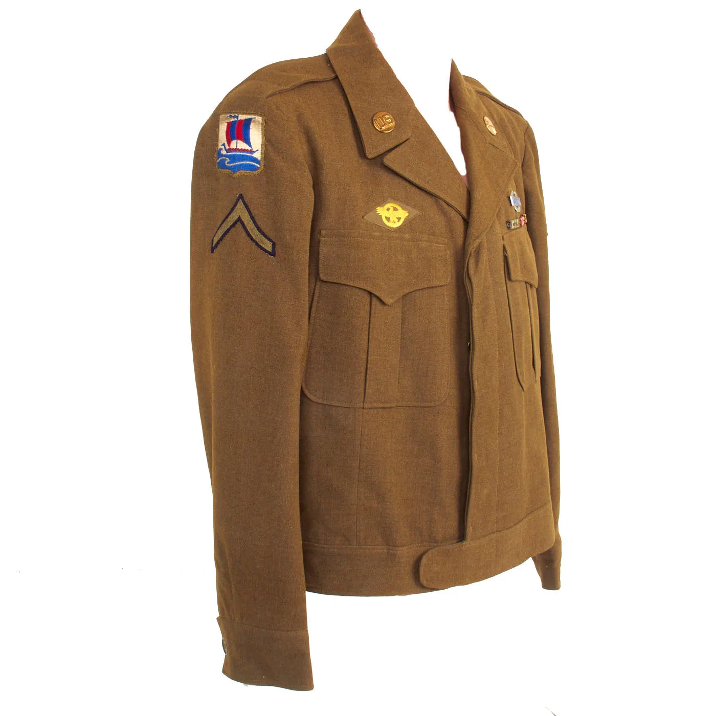 Original U.S. WWII 99th Infantry Battalion / 474th Infantry Regiment Ike Jacket Dated 1944 - Size 42R