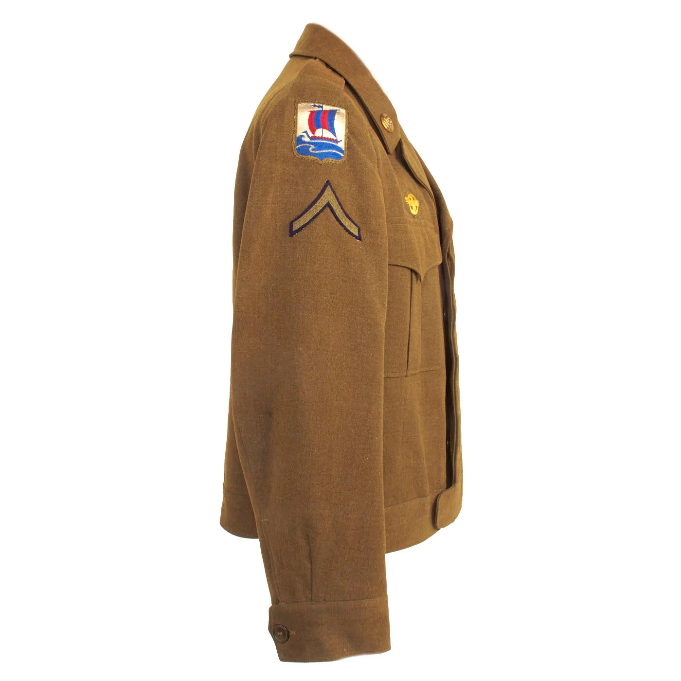 Original U.S. WWII 99th Infantry Battalion / 474th Infantry Regiment Ike Jacket Dated 1944 - Size 42R