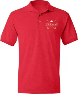 Personalized Golf Polo Shirt for Men. Custom Golf Polo T-Shirts with Golf Design & Any Your Embroidered Name Team Club Logo