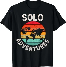 Solo Adventures, Solo Travel, Solo Traveling, World Retro T-Shirt