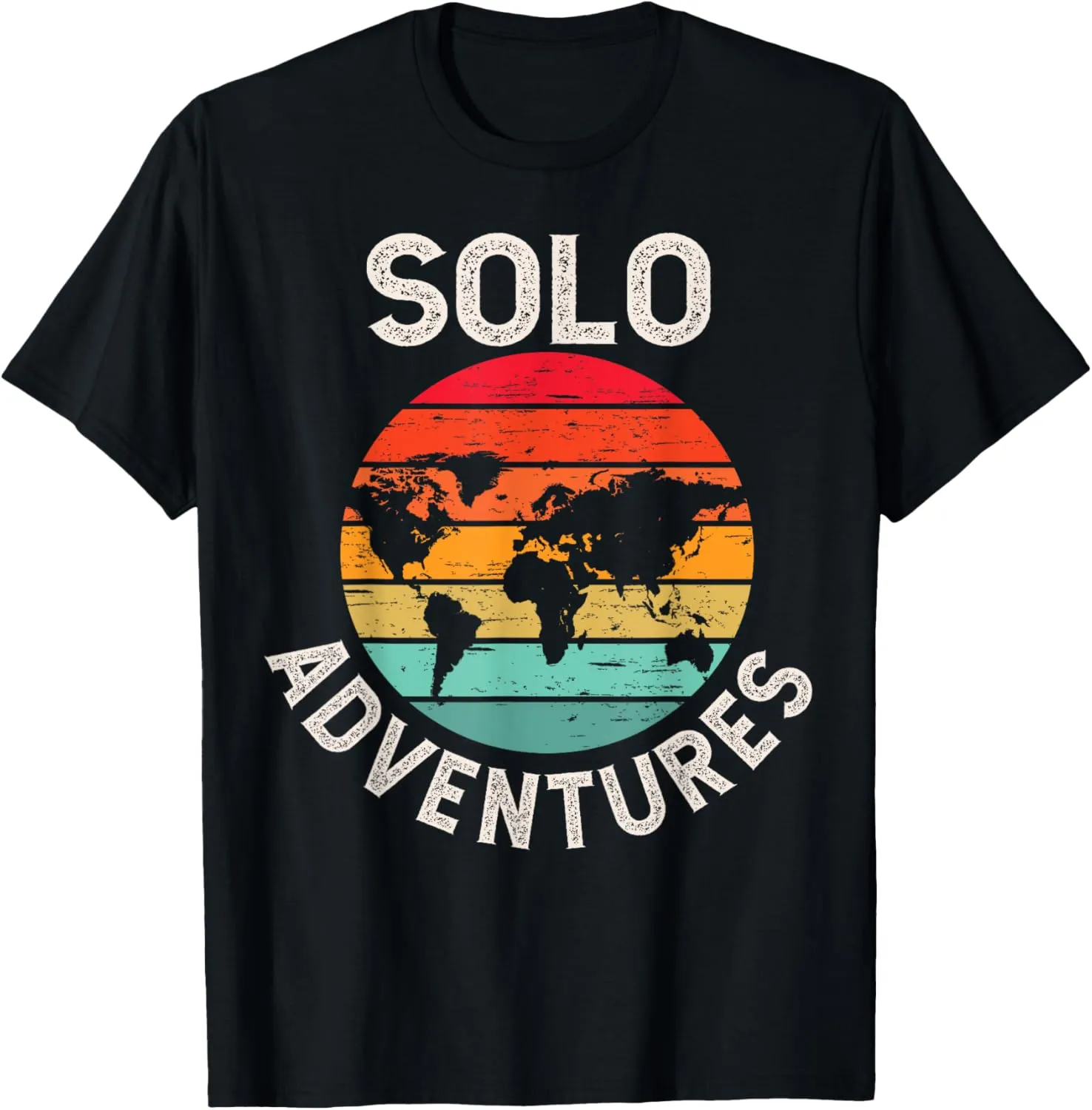 Solo Adventures, Solo Travel, Solo Traveling, World Retro T-Shirt