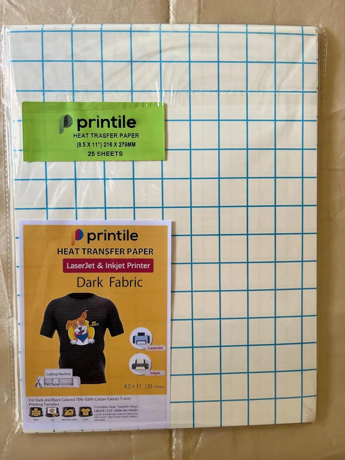 T-shirt Cotton Inkjet Transfer Photo Paper Sheets| DIY Print T-Shirts, Clothes Use Inkjet Ink and Heat Press with Iron (8.5x11" | 25 Sheet)