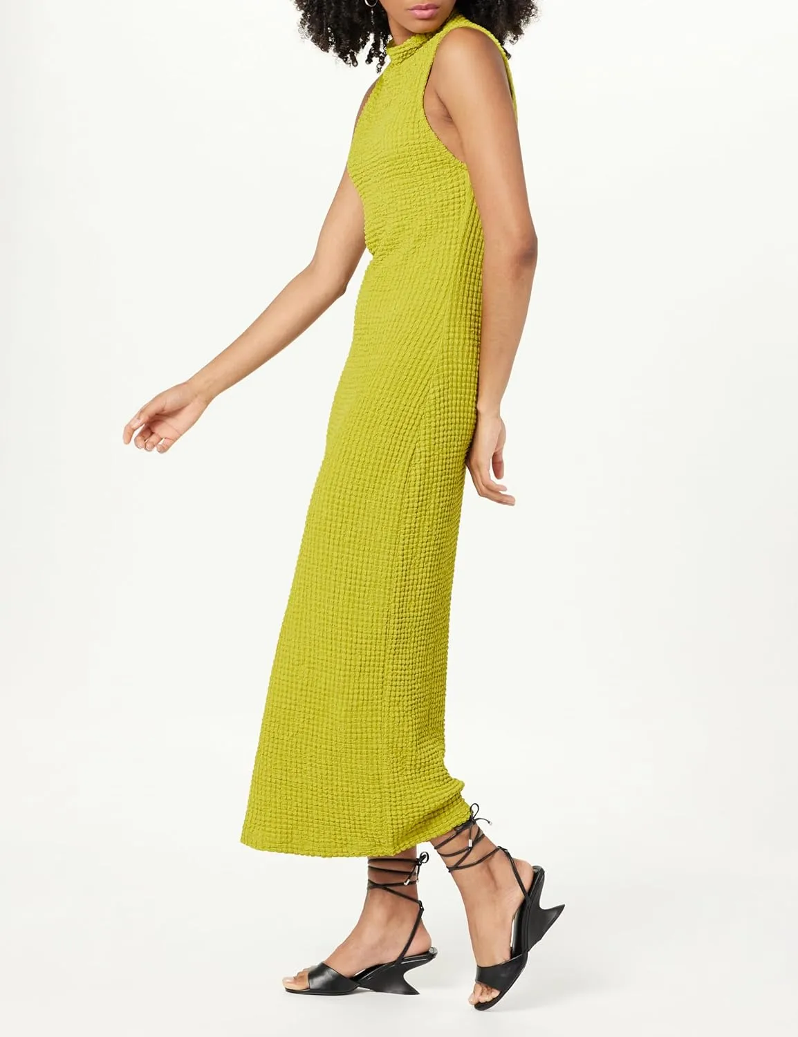 The Drop Women's Lena High Neck Textured Midi Dress