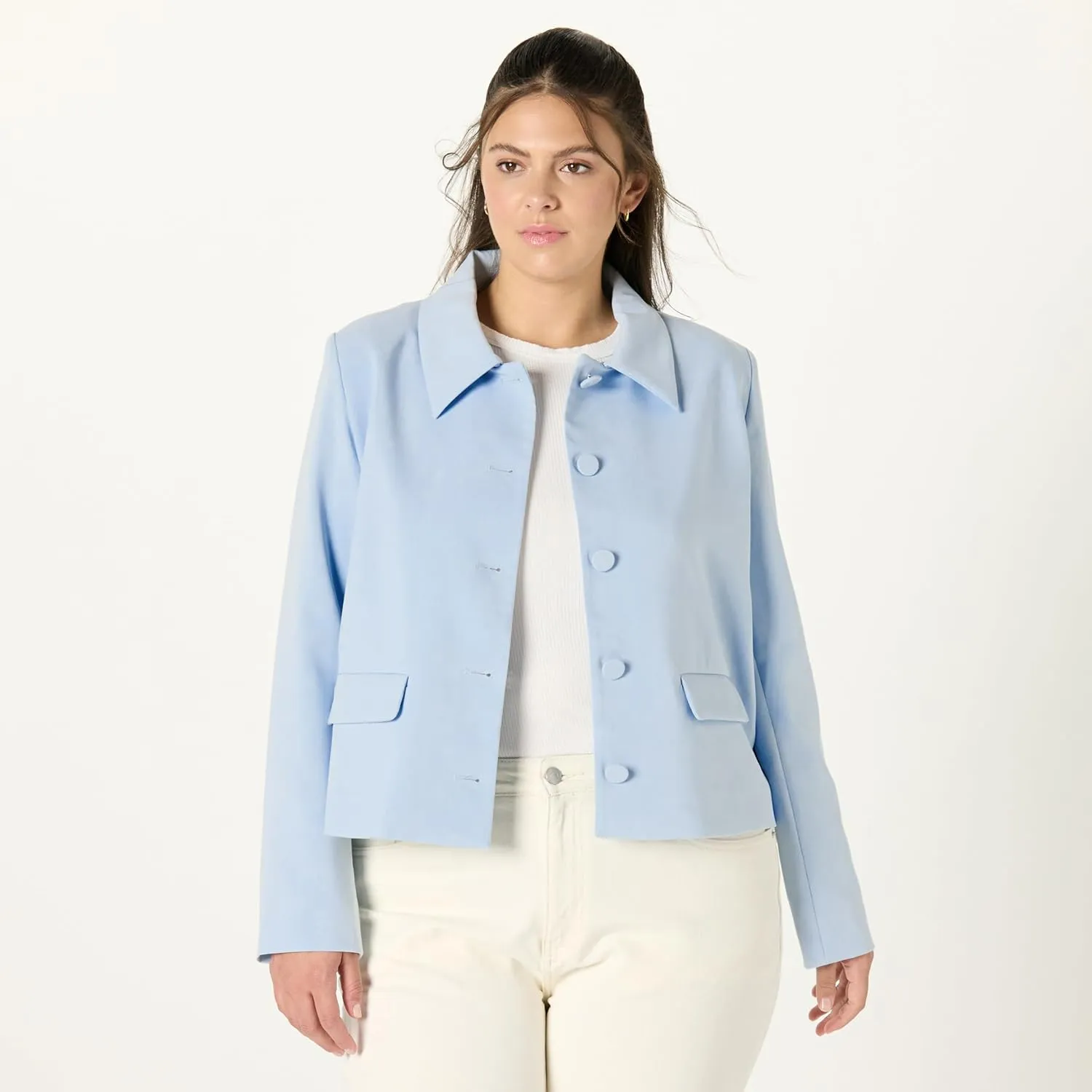 The Drop Women's Myra Suiting Jacket with Flap Pockets