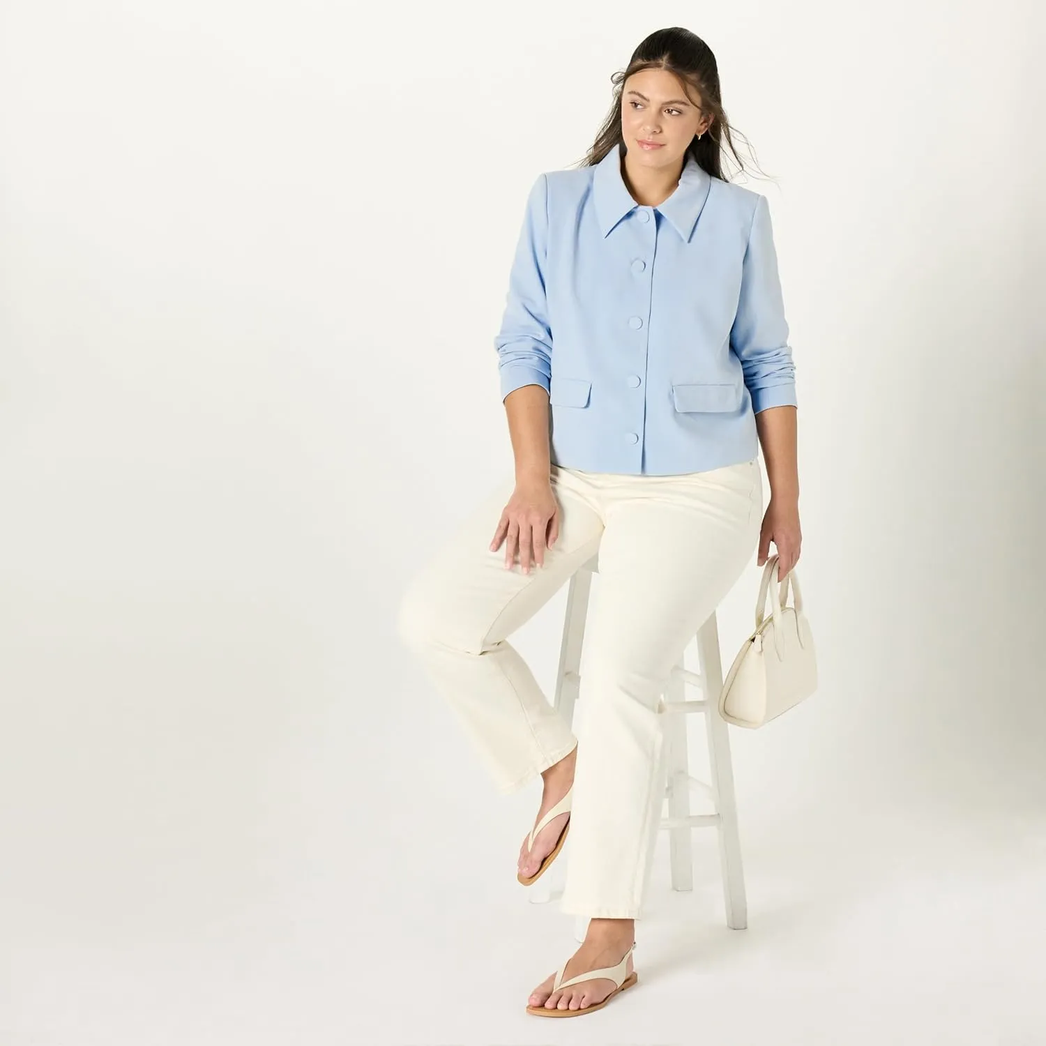 The Drop Women's Myra Suiting Jacket with Flap Pockets