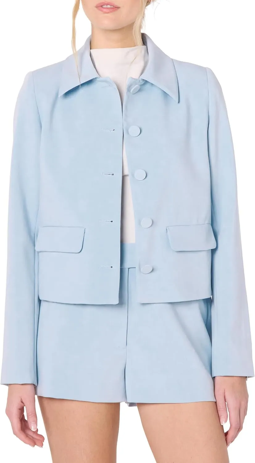 The Drop Women's Myra Suiting Jacket with Flap Pockets