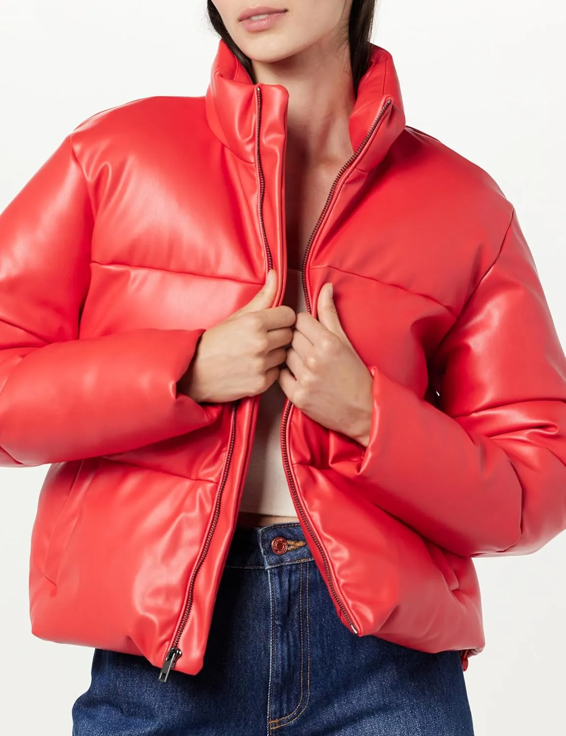 The Drop Women's Priscilla Vegan Leather Puffer