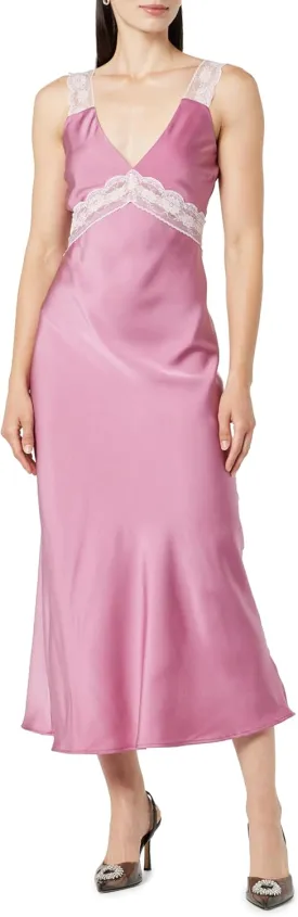 The Drop Women's Valentina Lace-Trimmed Slip Dress