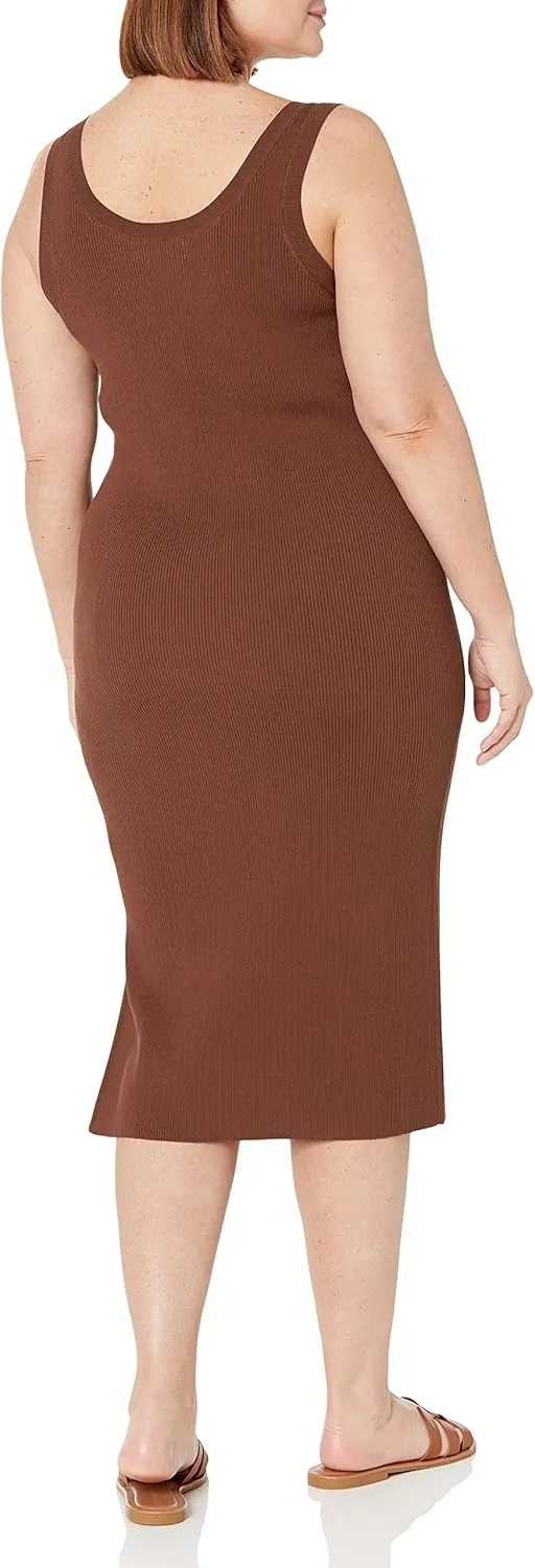 The Drop Women's Yasmin Rib Midi Sweater Tank Dress