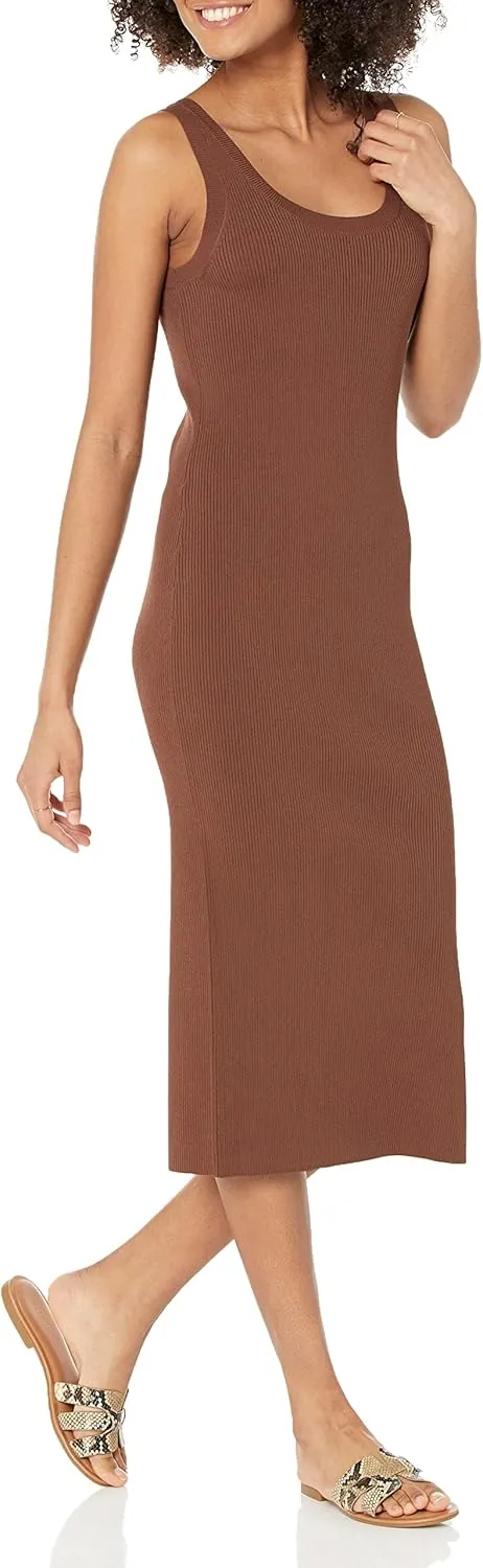The Drop Women's Yasmin Rib Midi Sweater Tank Dress