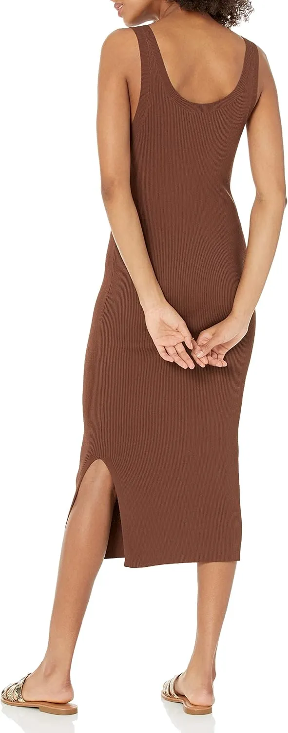 The Drop Women's Yasmin Rib Midi Sweater Tank Dress
