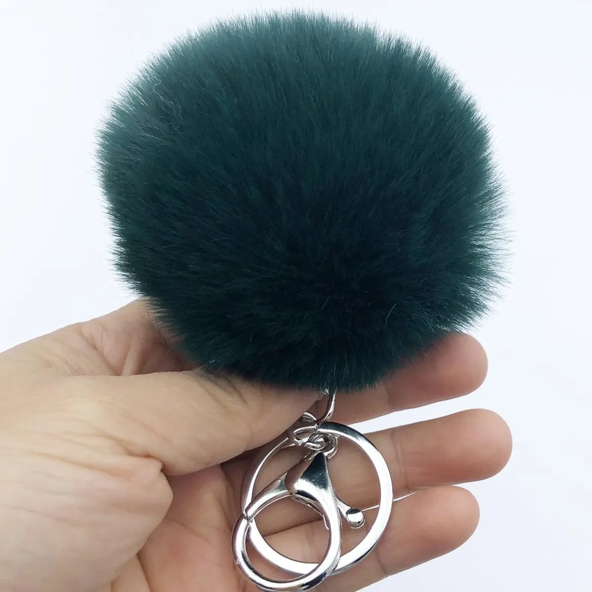Unpafcxddyig 5 Pieces Poms Keychains Fluffy Ball Faux Fur Pom Pom Keyring for Women