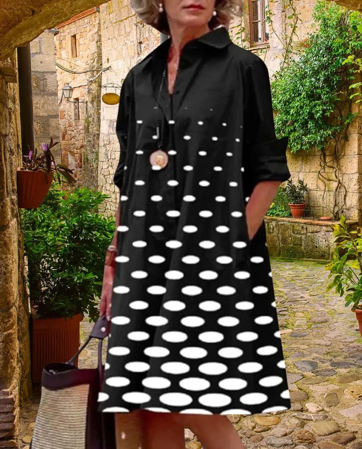 Womens Wedding Guest Button Down Dress Plus Size Linen Elegant Maxi Dress Cotton Long Lapel Shirtdress 2025 Swing