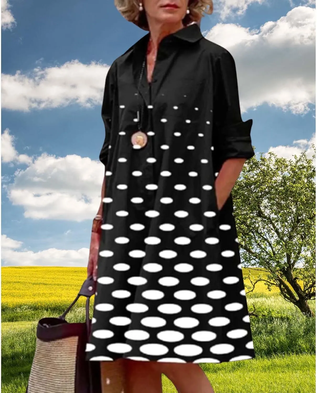 Womens Wedding Guest Button Down Dress Plus Size Linen Elegant Maxi Dress Cotton Long Lapel Shirtdress 2025 Swing
