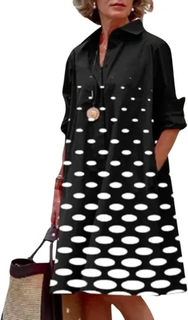 Womens Wedding Guest Button Down Dress Plus Size Linen Elegant Maxi Dress Cotton Long Lapel Shirtdress 2025 Swing