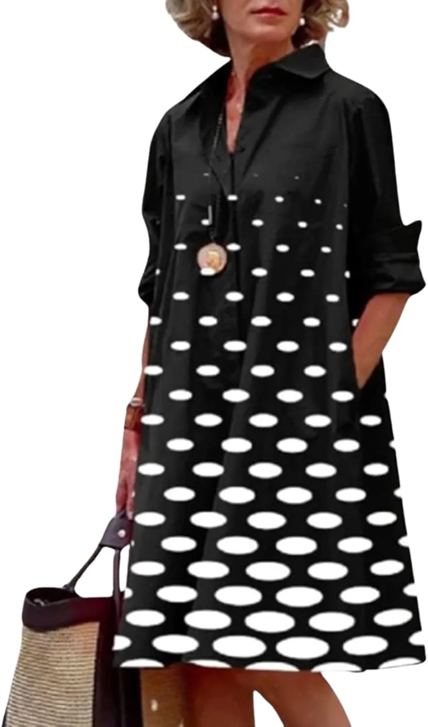 Womens Wedding Guest Button Down Dress Plus Size Linen Elegant Maxi Dress Cotton Long Lapel Shirtdress 2025 Swing