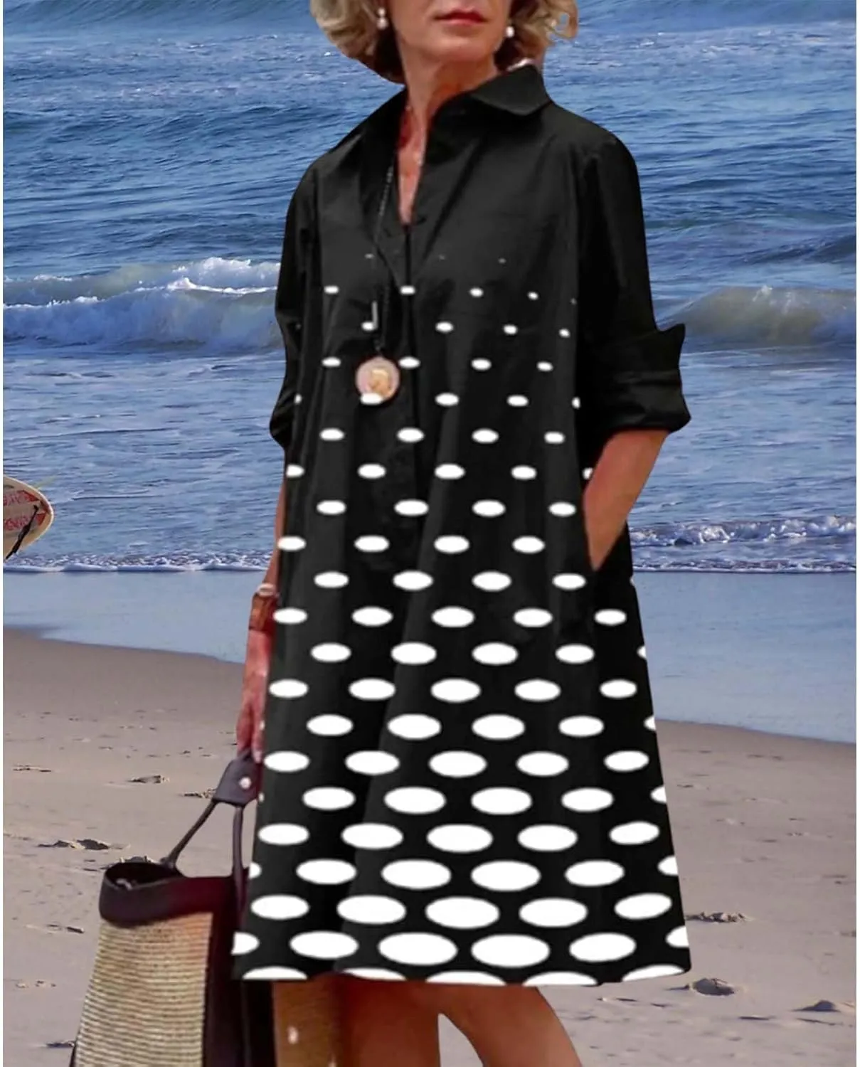 Womens Wedding Guest Button Down Dress Plus Size Linen Elegant Maxi Dress Cotton Long Lapel Shirtdress 2025 Swing